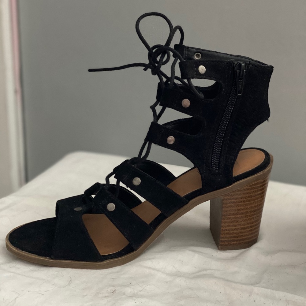 Chunky Lace Up Heels